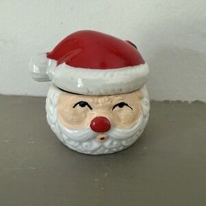 Miniature Santa Head Vintage Candle Hat Christmas Santa Clause Retro